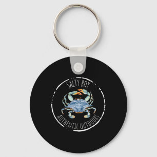 Salty Boy Salty Attitude Funny Fishing Crab Fishin Key Ring