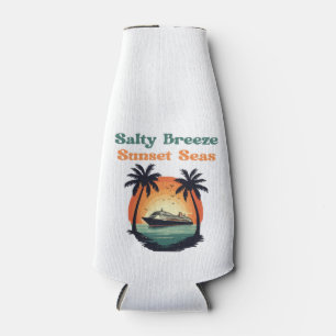 Salty Breeze Sunset Seas Retro Cruise Vibes Bottle Cooler