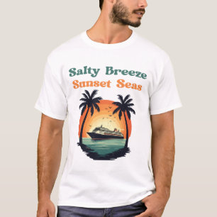 Salty Breeze Sunset Seas Retro Cruise Vibes T-Shirt