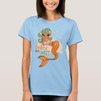 Salty but Sweet Mermaid: Playful Retro Ocean Vibes T-Shirt