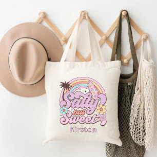 Salty But Sweet Personalised Chic Retro Summer  Tote Bag