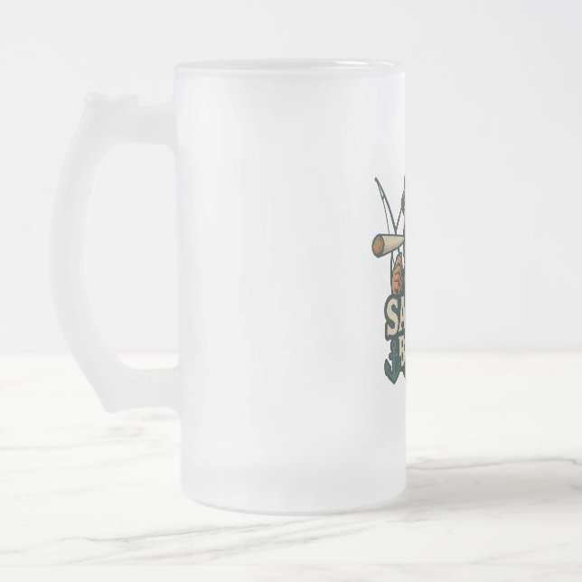 Salty Buzz Classic Mug, 11 oz Frosted Glass Beer Mug (Left)