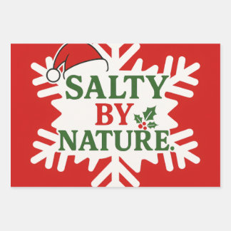 Salty Christmas Wrapping Paper Flat Sheet Set of 3