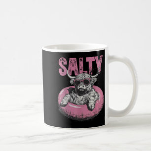 Salty Cow Summer Vibes Highland Cow Funny Beach Coffee Mug