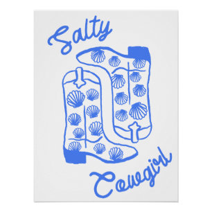 Salty Cowgirl Poster – Bold Western Wall Art