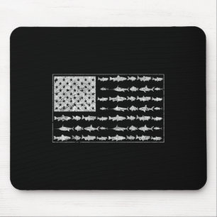 Salty Dad Gift Saltwater Fishing American Flag Oce Mouse Mat