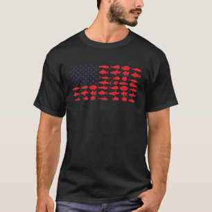 Salty Dad Saltwater Fishing American Flag Ocean F T-Shirt