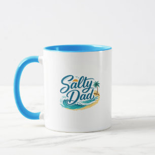 Salty Dad Vintage Beach Ocean Wave Mug
