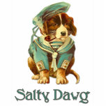 Salty Dawg Photo Sculpture Key Ring<br><div class="desc">Delightful vintage design with a Beagle dog wearing a Sailor outfit and the text below says...  Salty Dawg. Wonderful gift idea for the sailing enthusiast or Sailor.</div>