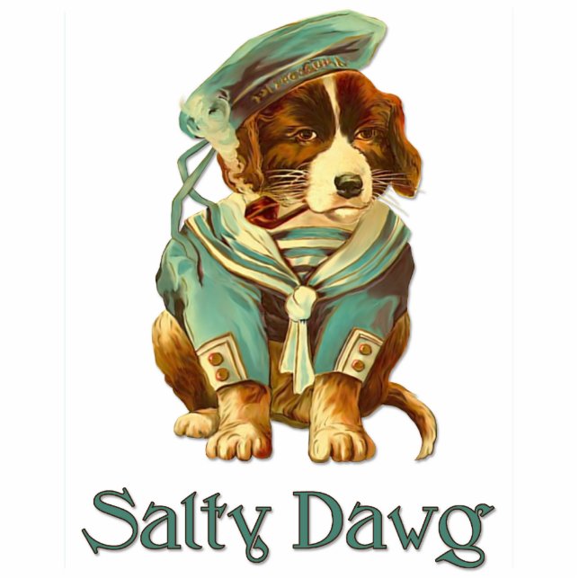 Salty Dawg Photo Sculpture Key Ring (Front)