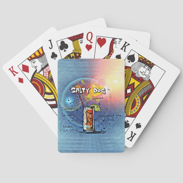 Salty Dog Cocktail (#6 of 12 Drink Recipe Sets) Playing Cards (Back)