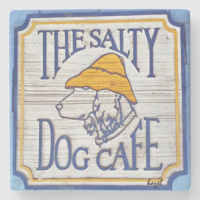 Salty Dog, Hilton Head Island Marble Coaster. Stone Coaster (Front)