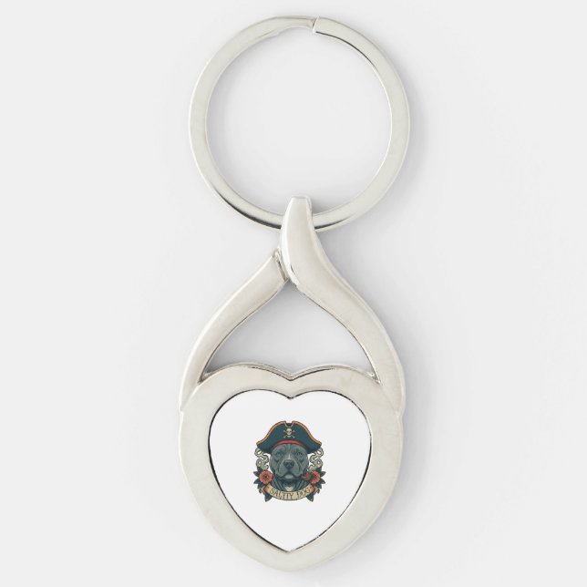 Salty Dog Pitbull Key Ring (Front)