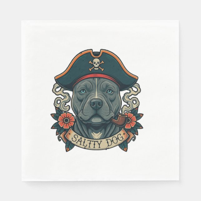 Salty Dog Pitbull Napkin (Front)