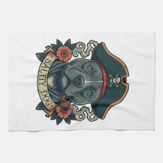 Salty Dog Pitbull Tea Towel