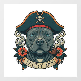 Salty Dog Pitbull Window Cling