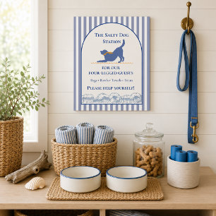 Salty Dog Station Pet Friendly Coastal Waves Acrylic Sign