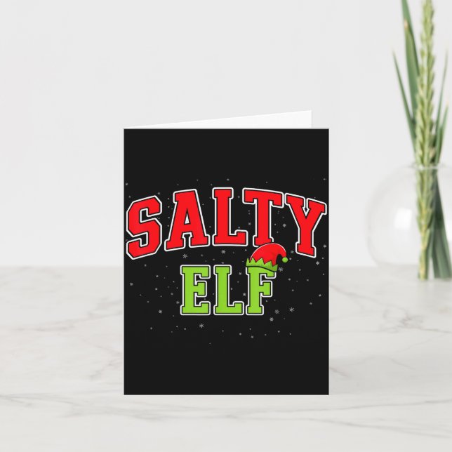 Salty Elf Christmas Family Matching Group Xmas  Card (Front)
