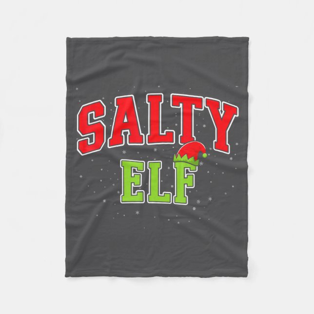Salty Elf Christmas Family Matching Group Xmas  Fleece Blanket (Front)