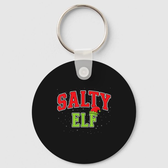 Salty Elf Christmas Family Matching Group Xmas  Key Ring (Front)