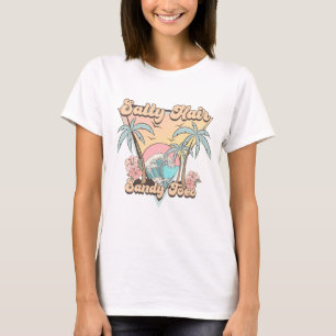 Salty Hair Sandy Toes Retro Beach Wave Vibe T-Shirt