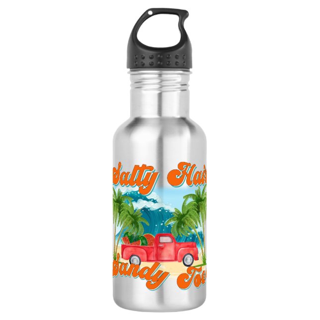 Salty Hair, Sandy Toes | Tropical Truck & Beach 532 Ml Water Bottle (Front)
