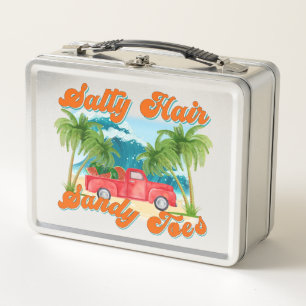 Salty Hair, Sandy Toes Tropical Truck & Beach Metal Lunch Box