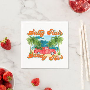 Salty Hair, Sandy Toes Tropical Truck & Beach Napkin