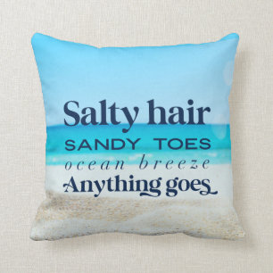Salty Hari Sandy Toes Beach House Quote Cushion