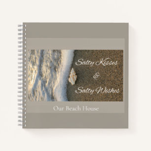 Salty Kisses & Salty Wishes Beach House Coastal Notebook