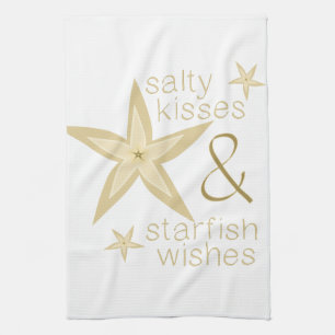 Salty Kisses Starfish Wishes Tea Towel