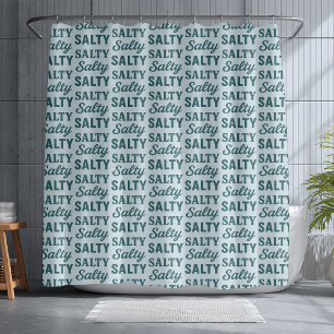 Salty Life   Blue Surf Graphic Beach House Decor Shower Curtain