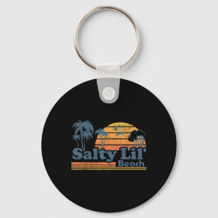 Salty Lil Beach Funny Summer Vacation Vintage Surf Key Ring
