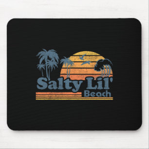 Salty Lil Beach Funny Summer Vacation Vintage Surf Mouse Mat