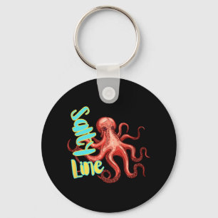 Salty Line Octopus Ocean Fishing Boat Trip Crew Va Key Ring
