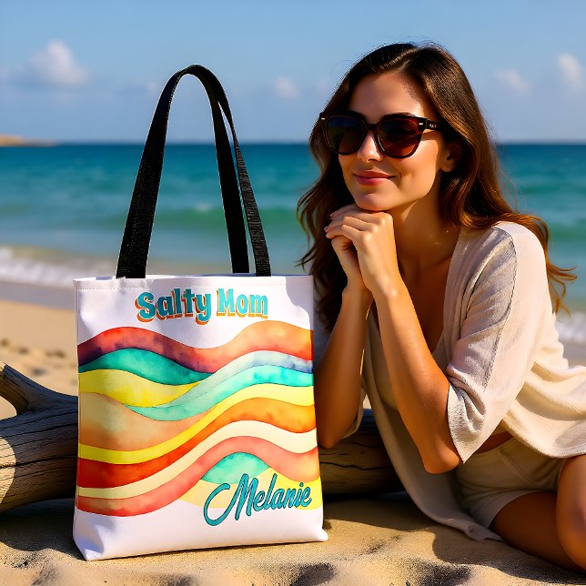 Salty Mom Beach Summer Style Tote Bag (Creator Uploaded)