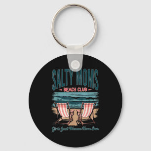 Salty moms beach club summer vacation holiday key ring