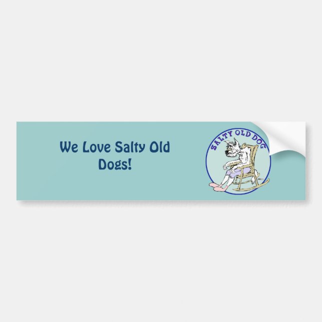 Salty Old Dog Bumper Sticker (Front)
