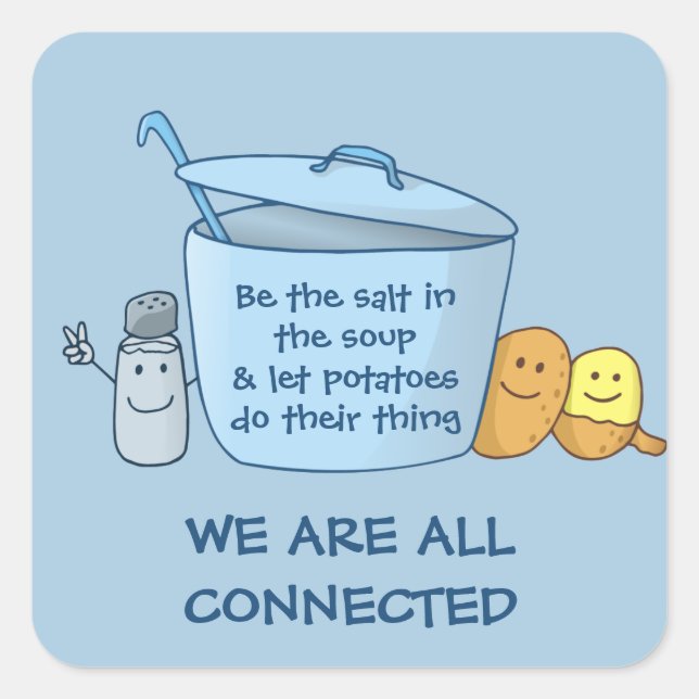 Salty Potato Soup Square Sticker (Front)