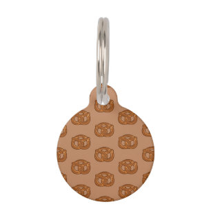 Salty Pretzels Lovers Food Bakers Loop Shape Pet Tag