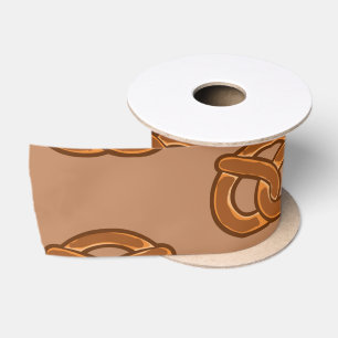 Salty Pretzels Lovers Food Bakers Loop Shape Satin Ribbon