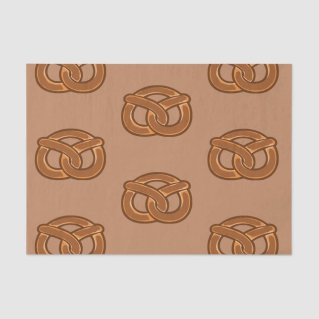 Salty Pretzels Lovers Food Bakers Loop Shape Tissue Paper (Front)