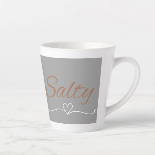 Salty Script with Heart Flourish, Birthday Gift Latte Mug