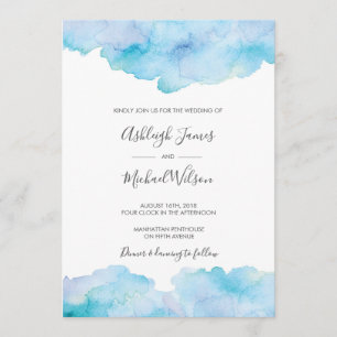 Salty Sea Breeze Watercolour Wedding invitation