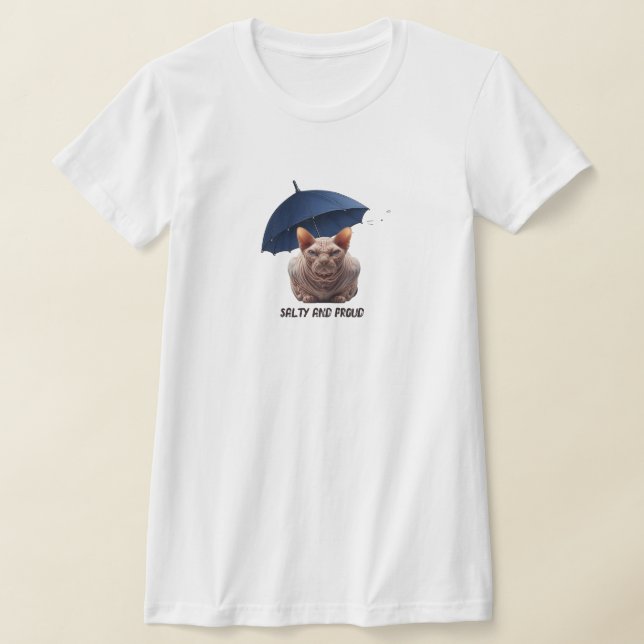 Salty Sphynx Cat T-Shirt (Laydown)