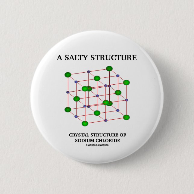 Salty Structure Crystal Structure Sodium Chloride 6 Cm Round Badge (Front)