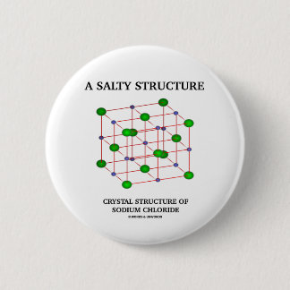 Salty Structure Crystal Structure Sodium Chloride 6 Cm Round Badge