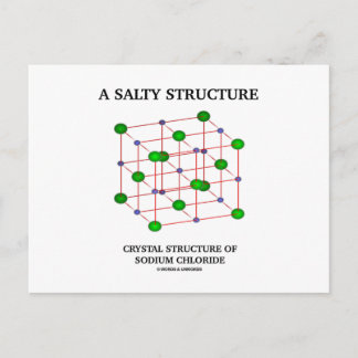 Salty Structure Crystal Structure Sodium Chloride Postcard