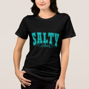 Salty Vibes – Funny Beach Tee, Summer Vacation Tri-Blend Shirt