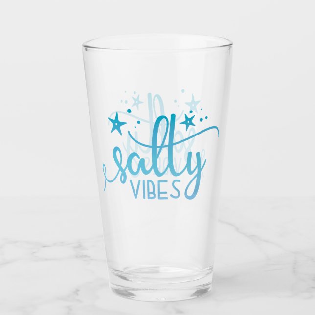 Salty Vibes Ocean Beach Pint Glass (Front)